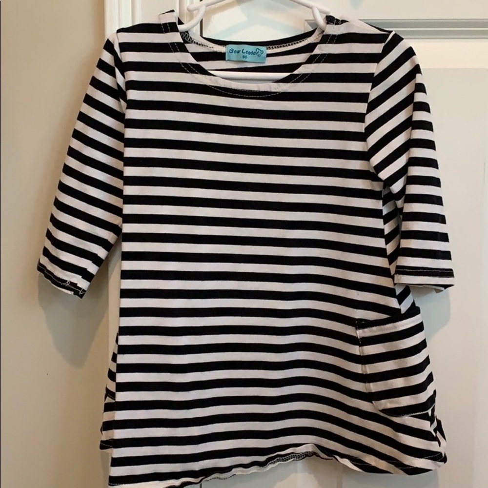 Black and White Stripped long sleeve dress